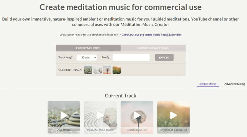 zenmix io meditation music generator