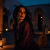 A mystical Arabic song with haunting male vocals, expressive ney flute, and a cinematic desert-night atmosphere.