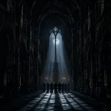 A haunting gothic choir with deep chants, dark harmonies, and the mysterious atmosphere of an ancient cathedral.