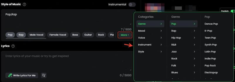 style of music more