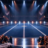 A clean instrumental cheer practice track with steady counts, distinct stunt and dance sections, controlled transitions, and an unmistakable final landing.