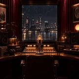 A polished late-night radio ID with a warm spoken station name, silky keys, and a clean signature finish.