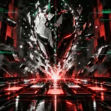 A corrupted multi-phase boss track with robotic vocal bursts, false endings, and glitch attacks that stay locked to the beat.