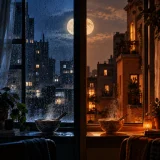 A hopeful long-distance R&B song about two kitchens, late-night voice notes, and one moon holding the distance together.