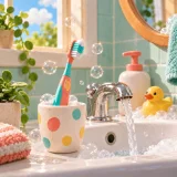 An upbeat tooth-brushing routine song with clear action cues, playful responses, and a sparkling chorus children can follow at the sink.