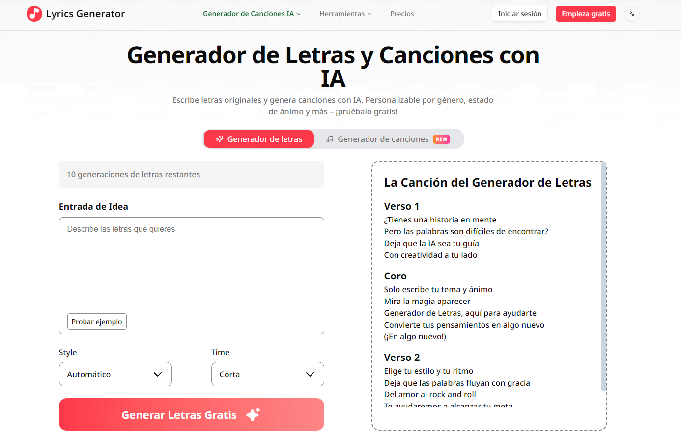 IA para generar letras