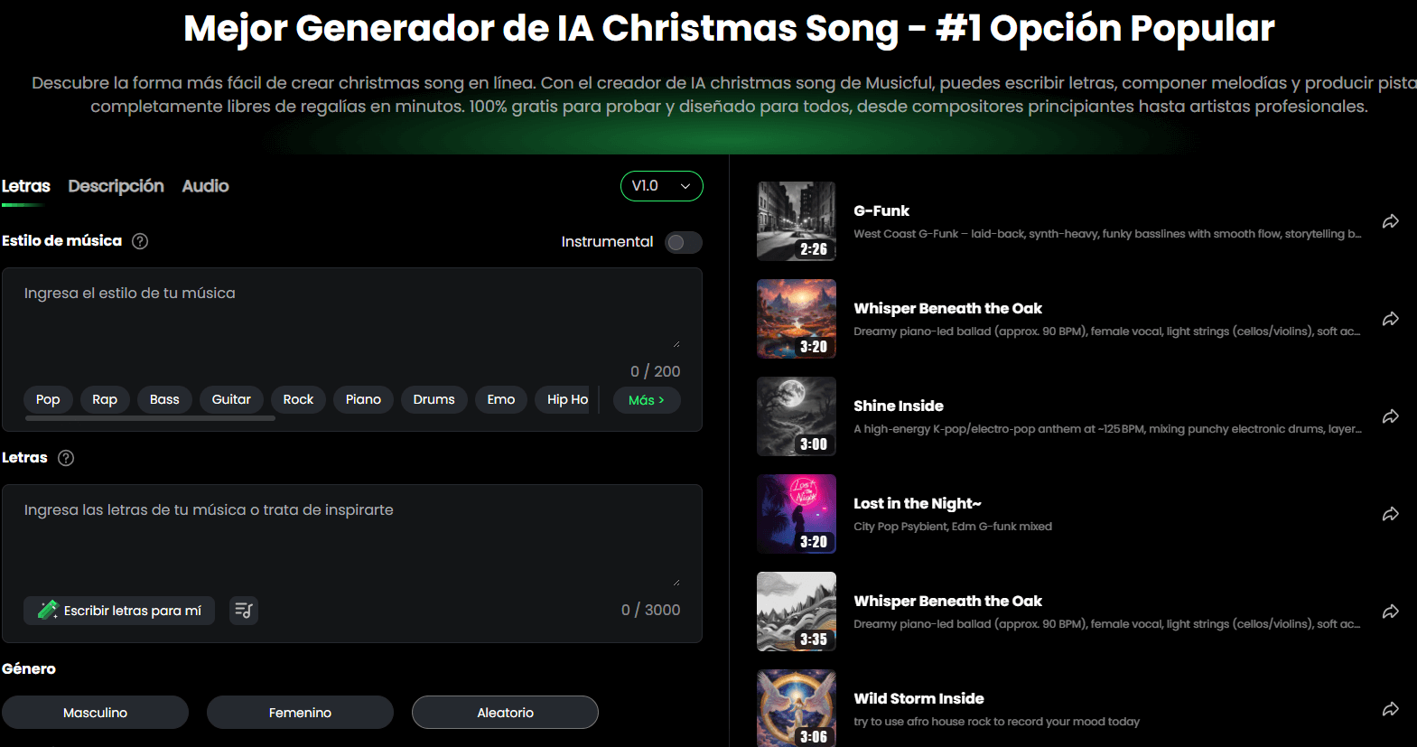 generador de música navideña