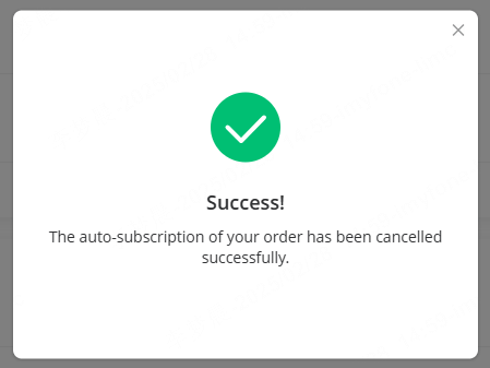 Cancelación de suscripción completada