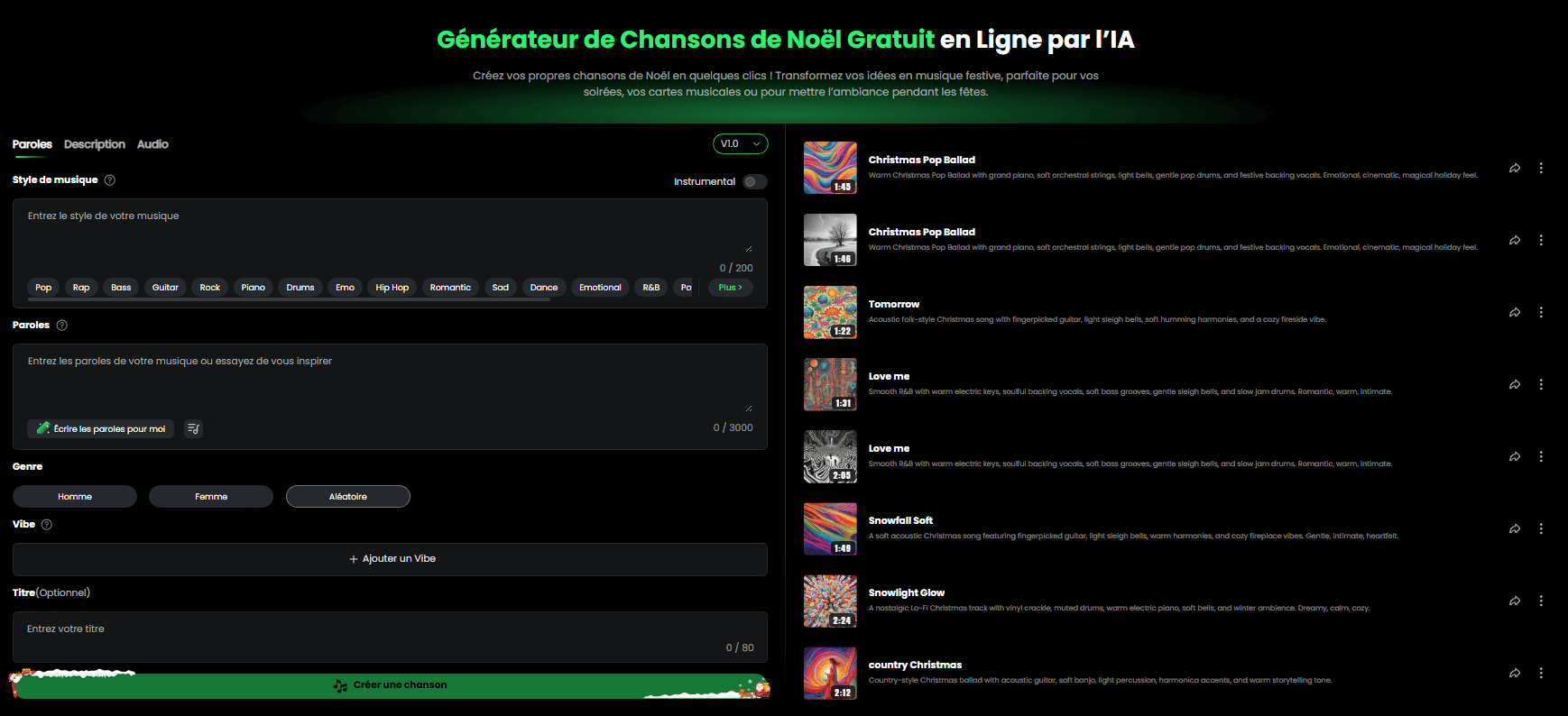 Musicful - Générateur de Chansons de Noël Gratuit
