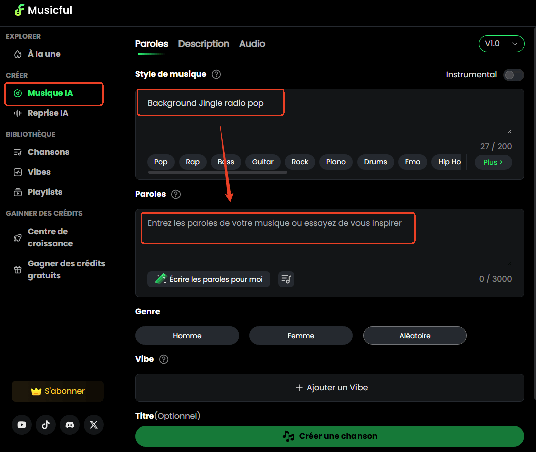 Musicful AI Créer un jingle gratuit en ligne