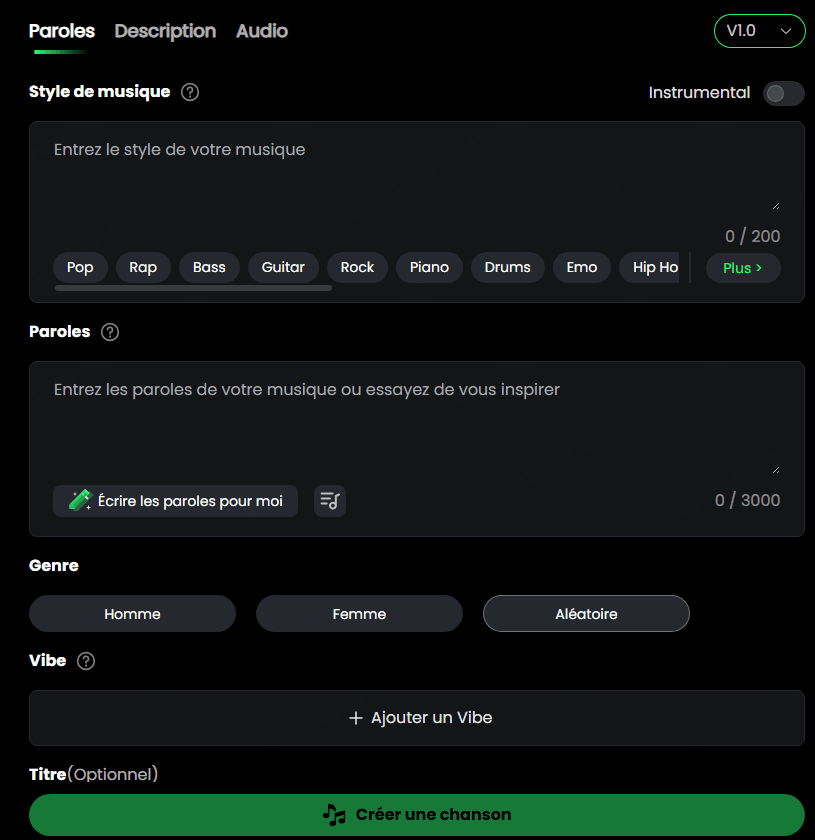 Musicful Créer une chanson