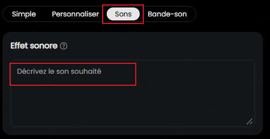 1. Décrivez le son souhaité