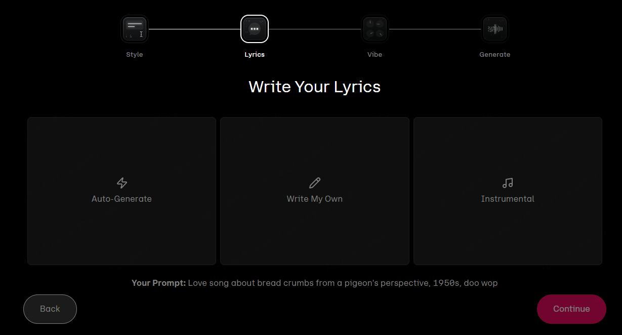UdioでAI音楽を生成 ステップ3