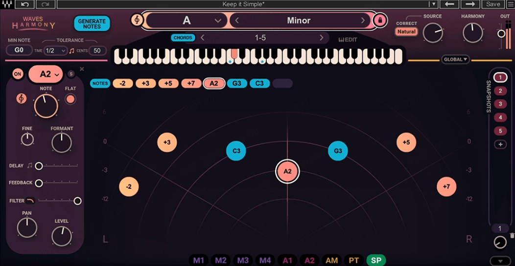 Waves Harmonyハーモニーを作成
