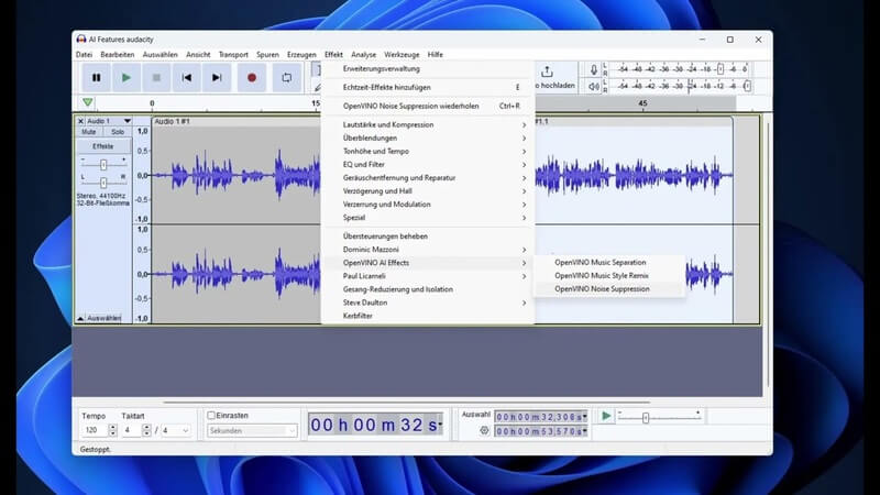 Audacity  OpenVINO 플러그인