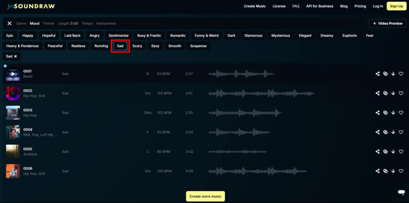 SOUNDRAW 음악 생성 사이트