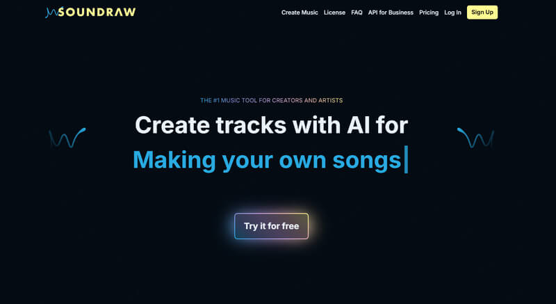 Soundraw 무료 AI 음악 생성기