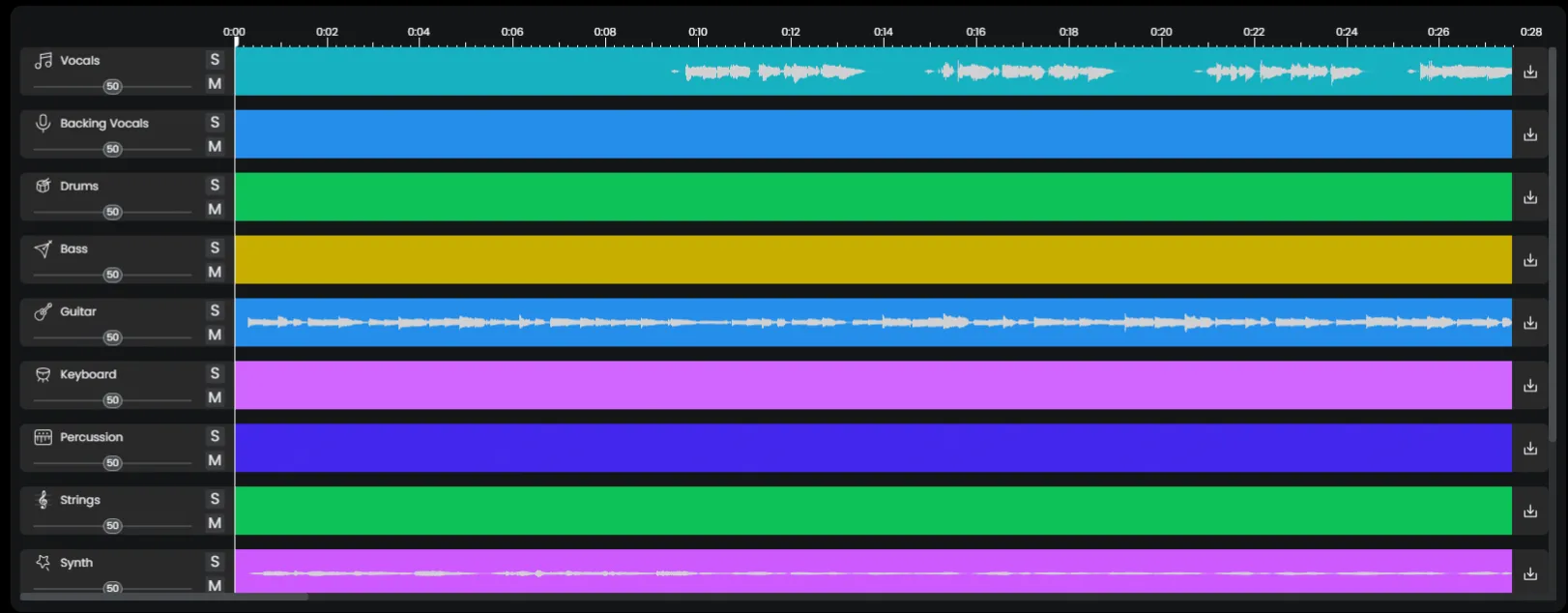 Musicful 音軌分離界面