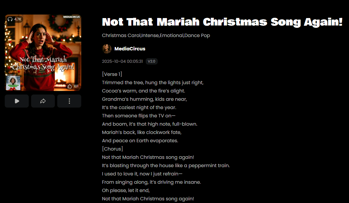 Musicful 圣诞歌 Not That Mariah Christmas Song Again