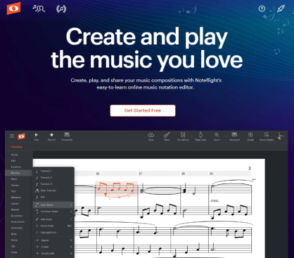 noteflight 線上樂譜製作與教學